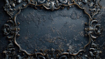 Poster - A detailed ornate frame hanging on a wall. Perfect for interior design projects