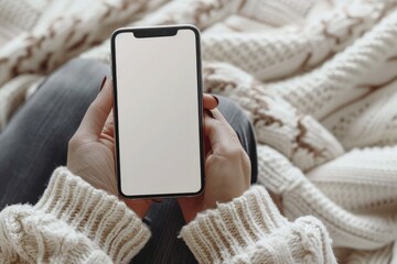 Aufkleber - Person holding a cell phone, useful for technology concepts