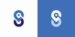 © ahmad - Vector logo design illustration of a location pin shape with a combination of abstract letter S initials.