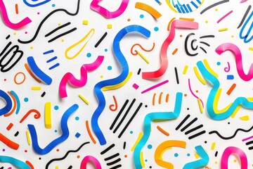 Poster - Various colored letters on a white surface, suitable for educational or design projects