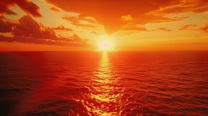 Poster - Beautiful sunset over the ocean, perfect for travel brochures