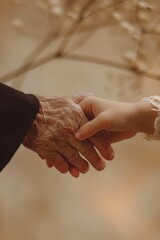 Aufkleber - Close up of a person holding another person's hand, suitable for various concepts and themes