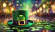 St Patricks Day Lucky Hat Bokeh Background 