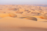 Fototapeta Las - Sand dunes in the Rub al Khali desert, Abu Dhabi, United Arab Emirates