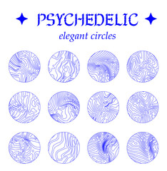 Aufkleber - Elegant circles with psychedelic wavy pattern for contemporary design.