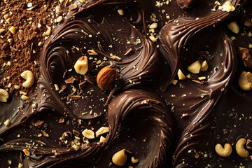 Sticker - A chocolate texture with swirls and nuts