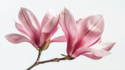 Sticker - Pink magnolia flower isolated on white background with full depth of field