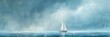 © Tida - Sailboat in a misty ethereal landscape - A dreamlike portrayal of a sailboat amidst a mystical shrouded sea and sky, evoking a sense of quietude