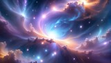 Fototapeta Kosmos - Galaxy filled with luminous stars for poster, background, banner, wallpaper