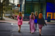 Four women crossing a one way street