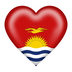 Fototapete - Kiribati flag heart button with clipping path