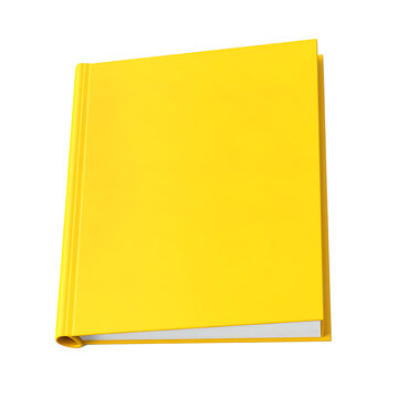 Transparent PNG available yellow book cover mockup, front or side view perspective, template design, isolated on a transparent background. PNG, cutout, or clipping path