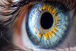 Human eye iris opening pupil extreme close up