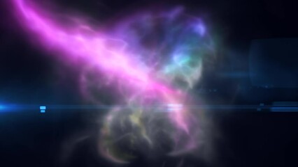 Wall Mural - Purple energy cosmic dust and wave lines futuristic magical glowing bright. Abstract background. Video in high quality 4k, motion design