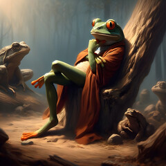 Wall Mural - The Monk Frog