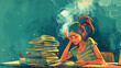 © Manja - girl sits desperately over her homework