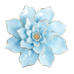 Sticker - A blue flower brooch on a white background