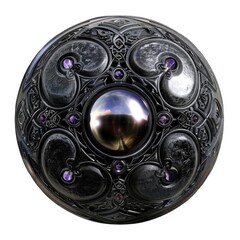 Wall Mural - A black sphere with a spiral design on it