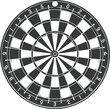 Silhouette dart game board black color only full