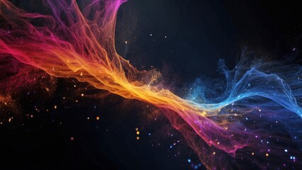 Wall Mural - Technology particle abstract background with vibrant colors and dynamic motion