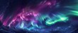 Space wallpaper. Mesmerizing dance of the auroras swirling across the night sky, painting it with vibrant hues of green, purple, and pink against a backdrop of twinkling stars