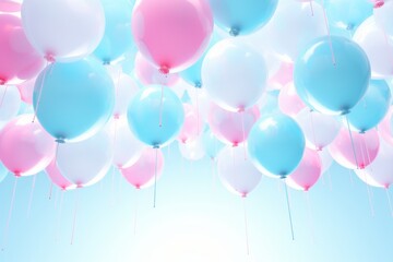 Wall Mural - balloons on blue background