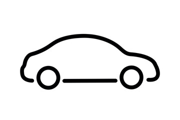 Wall Mural - car black line vector icon, side view simple minimalistic style vehicle symbol