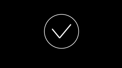 Poster - success checklist icon symbol footage animated video, looping tick icon simple animated video