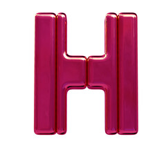 Symbol made of pink vertical blocks. letter h