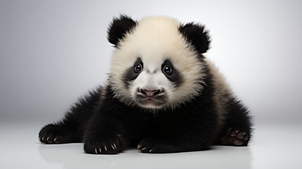 Wall Mural - photograph panda isolated in white background