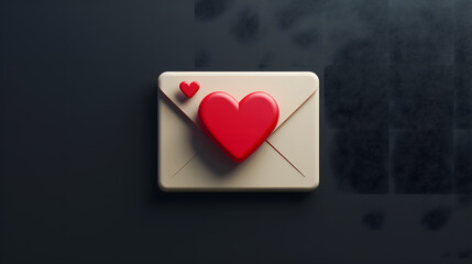 Wall Mural - icon for a modern app, envelope with heart seal