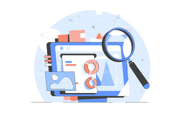 Aufkleber - Financial analysis concept. Business analyst financial data analysis vector Illustration. Data on investment business results