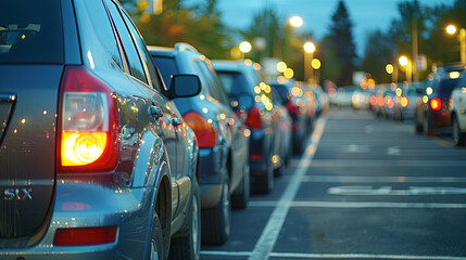 Wall Mural - Parking with autonomous machines, where cars themselves find a place and park wi