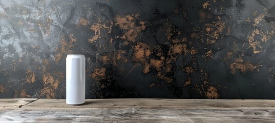 Poster - Mockup of an empty white aluminum soda can on abstract background with space for text placement.