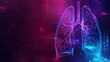futuristic medical research or lungs health care with diagnosis and vitals biometrics for clinical hospital asthma and respiratory cancer and disease tests services as wide banner with copy space area