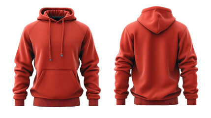 Red hoodie sweatshirt with attached hood