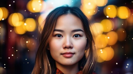 Sticker - a woman with long hair and a red shirt