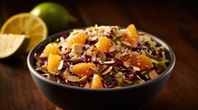 A Bowl Of Salad With Oranges And Almonds