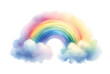 © Tsareva.pro - A rainbow between two clouds. St. Patrick's Day symbol of lucky. illustration element in watercolor style on transparent background