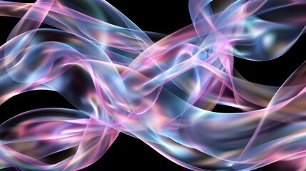 Poster - Vibrant neon colors twist and turn creating a surreal abstract composition that exudes a sense of motion and fluidity