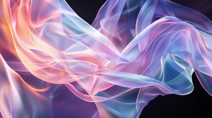 Poster - This image captures the essence of lightness and whimsy as pastel fabrics seem to intertwine gracefully in an endless dance