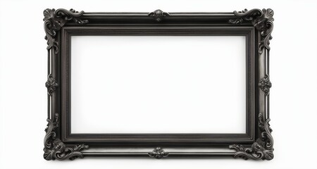 Poster -  Elegant black ornate frame, perfect for a portrait or artwork