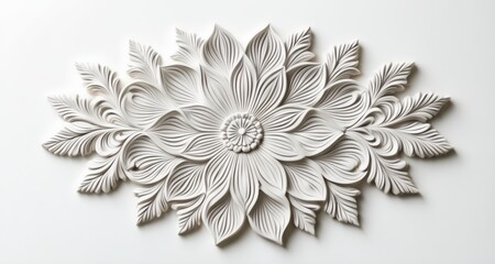 Sticker -  Elegant white floral wall art