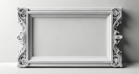 Wall Mural -  Elegant white frame, perfect for showcasing art or photos