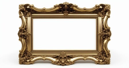 Poster -  Elegant gold-framed mirror, perfect for a luxurious interior