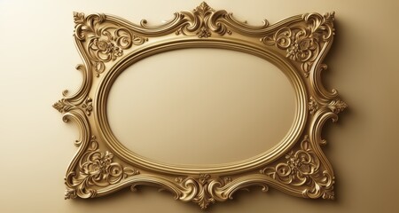 Poster -  Elegant gold-framed mirror, perfect for a luxurious interior