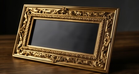 Wall Mural -  Elegant gold-framed mirror reflecting timeless beauty