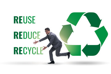 Wall Mural - Recycling logo with ecology concept