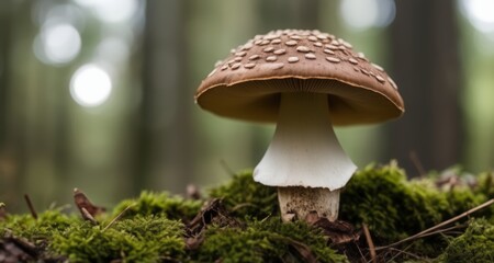 Canvas Print -  Mushroom in the forest, a symbol of nature's resilience