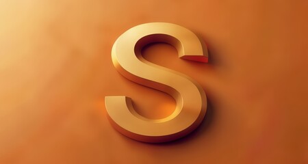  Stylish 'S' logo in gold on orange backdrop